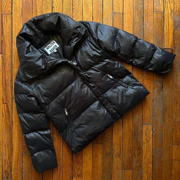 Walter Baker Genesis Oversized Puffer‎ Jacket Women XS Black Streetwear Designer - Picture 1 of 7